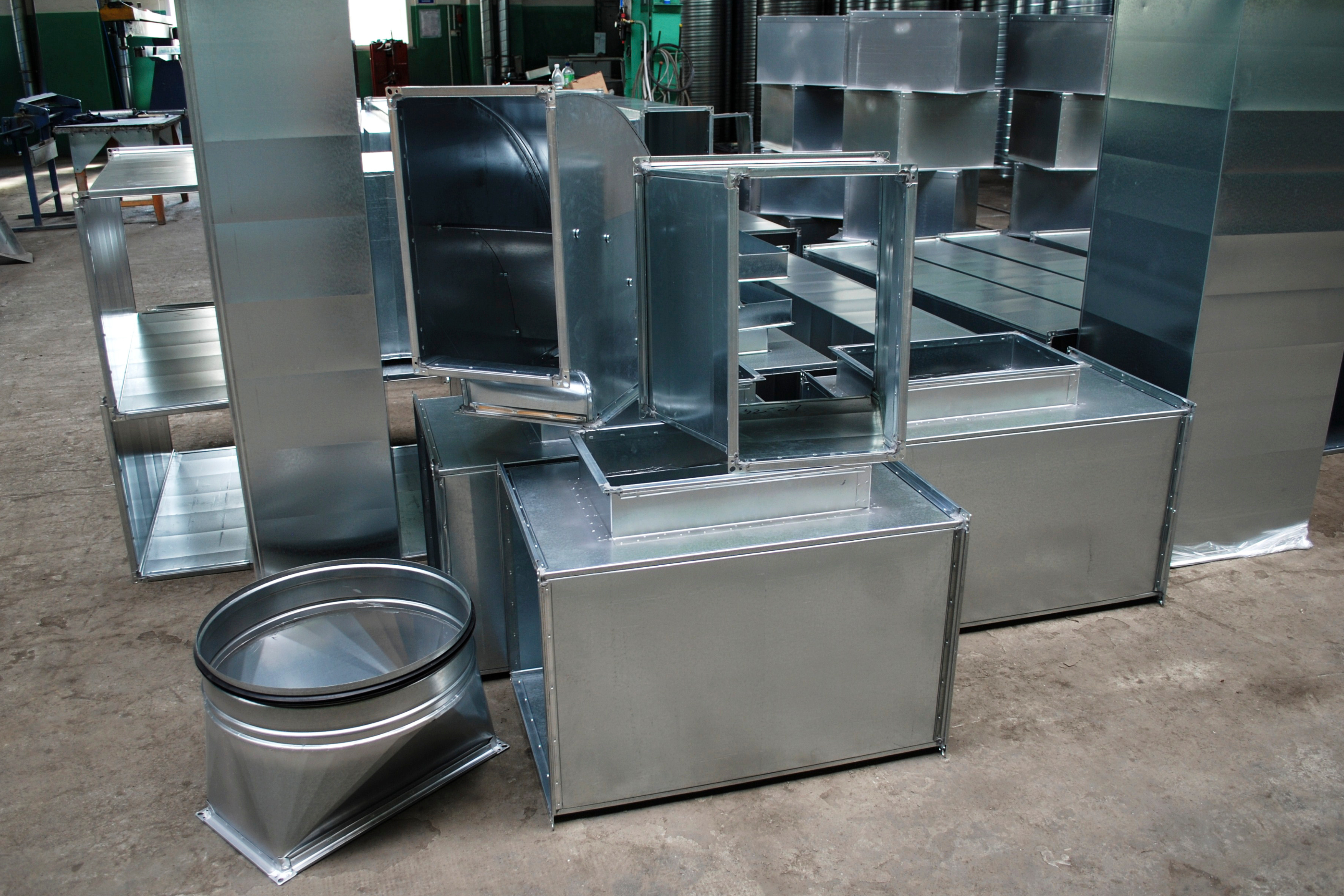 hvac sheet metal ductwork production floor parts assembly