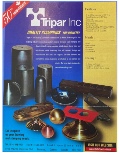 Tripar 50th anniversary advertisement catalog