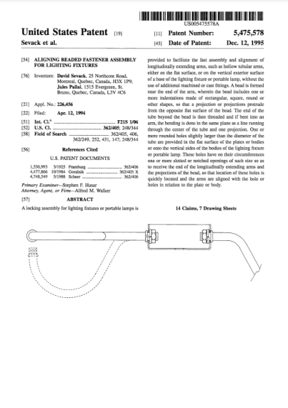 Tripar first lighting patent in 1995